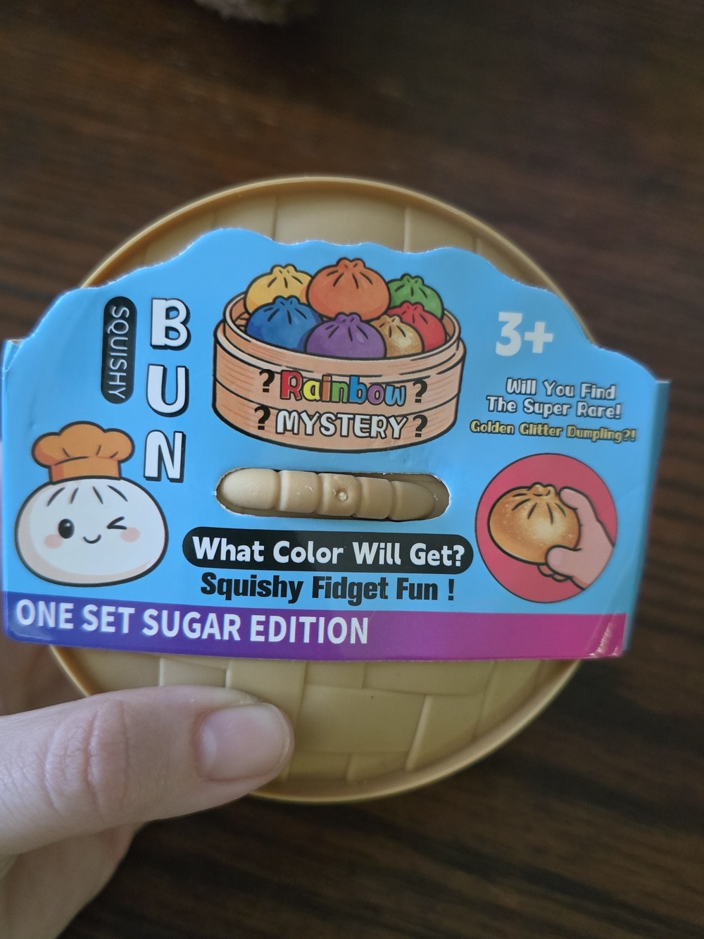 Squishy Bun Mystery Rainbow Kids Toy - Blue & Beige
